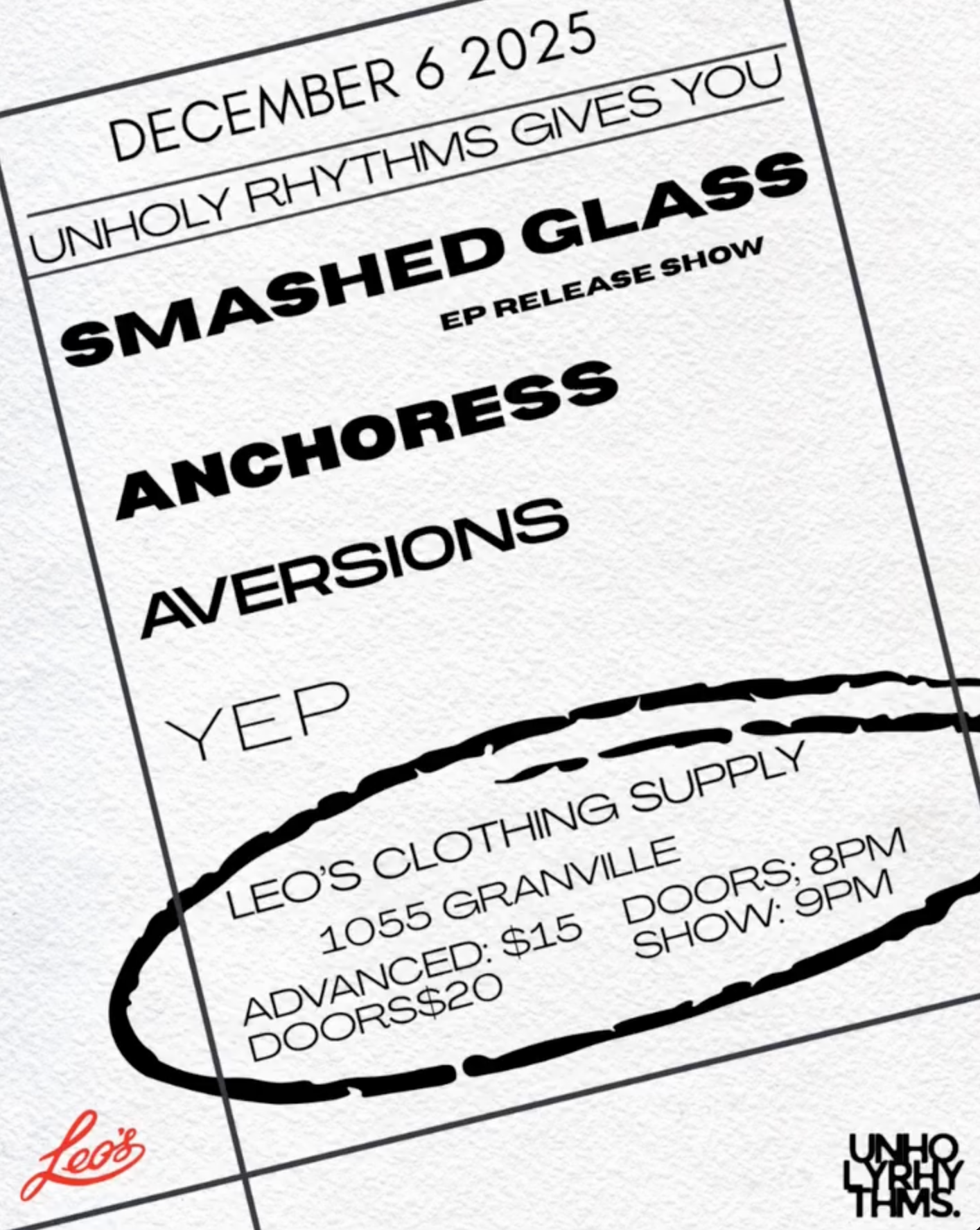 UNHOLY RHYTHMS Smashed Glass EP Release Show