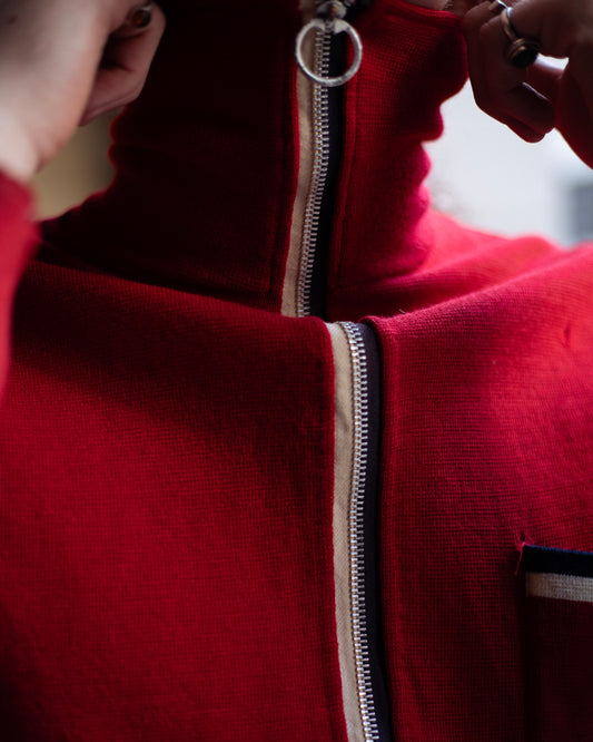 1960's Jean Claude Killy Zip Up Knit Sweater