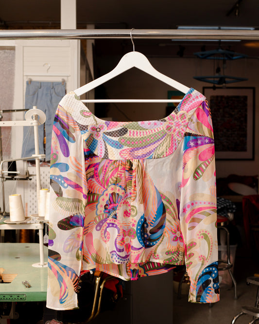 2002 Gianni Versace Runway Psychedelic Blouse