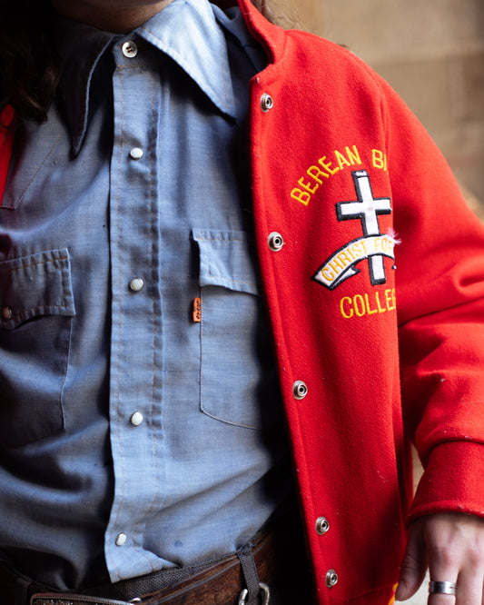 "Linda" Bible Collage Varsity Jacket