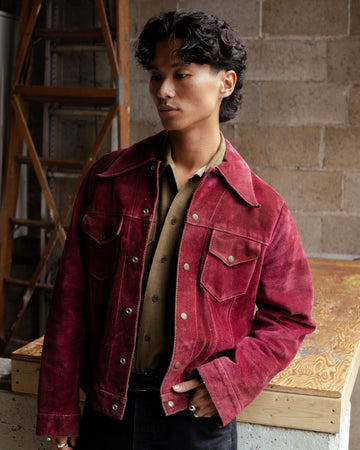 Genuine Leather Cranberry Suede Jacket