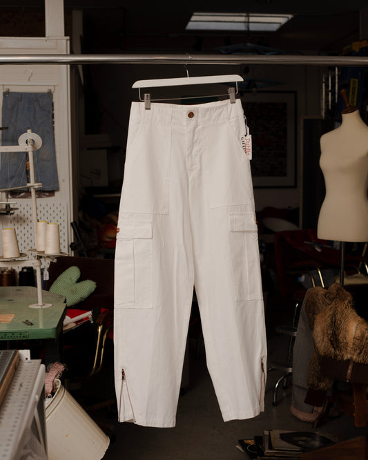 Jean Paul Gaultier White Cargo Pants