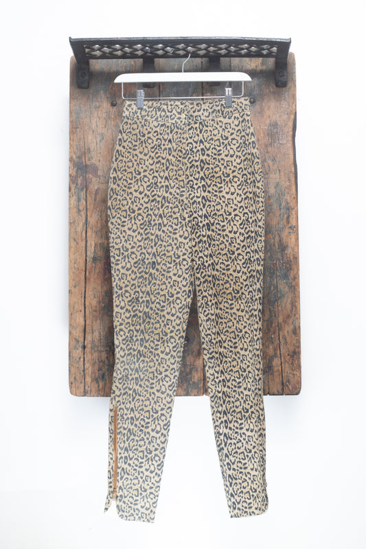 Leather Ranch Le Ranch Du Cuir Cheetah Print Pants Size 25