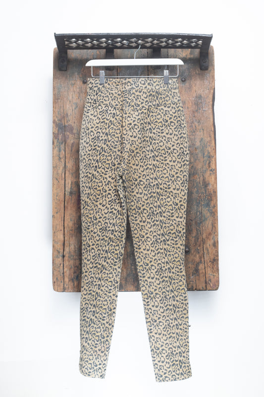 Leather Ranch Le Ranch Du Cuir Cheetah Print Pants Size 25