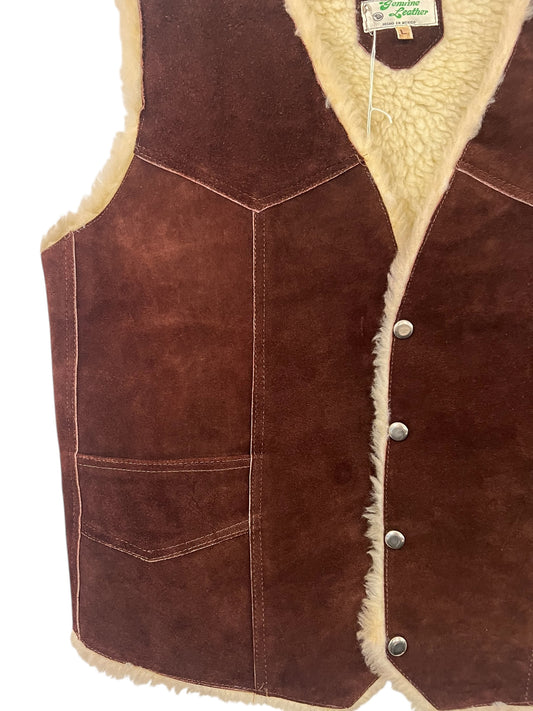 Genuine Suede Sherpa Lined Vest