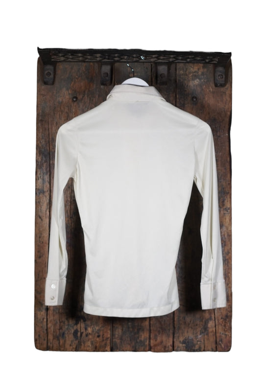 Ivory Pintuck Button-Up Blouse Size M