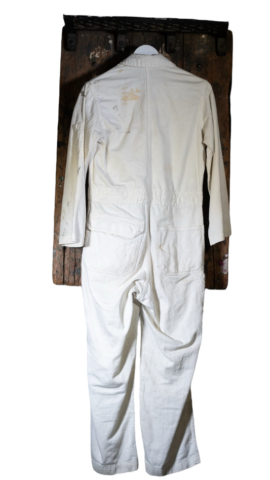 1960's Vintage Painters Pantsuit Cream