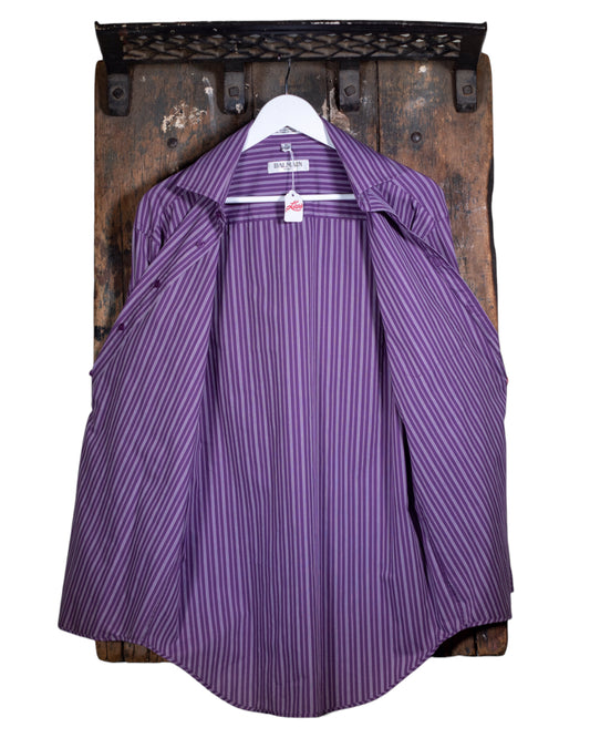 Balmain Purple Striped Button-Up Size M