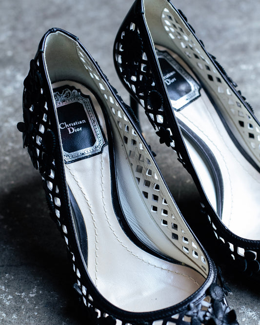 Christian Dior Black Flower Heels