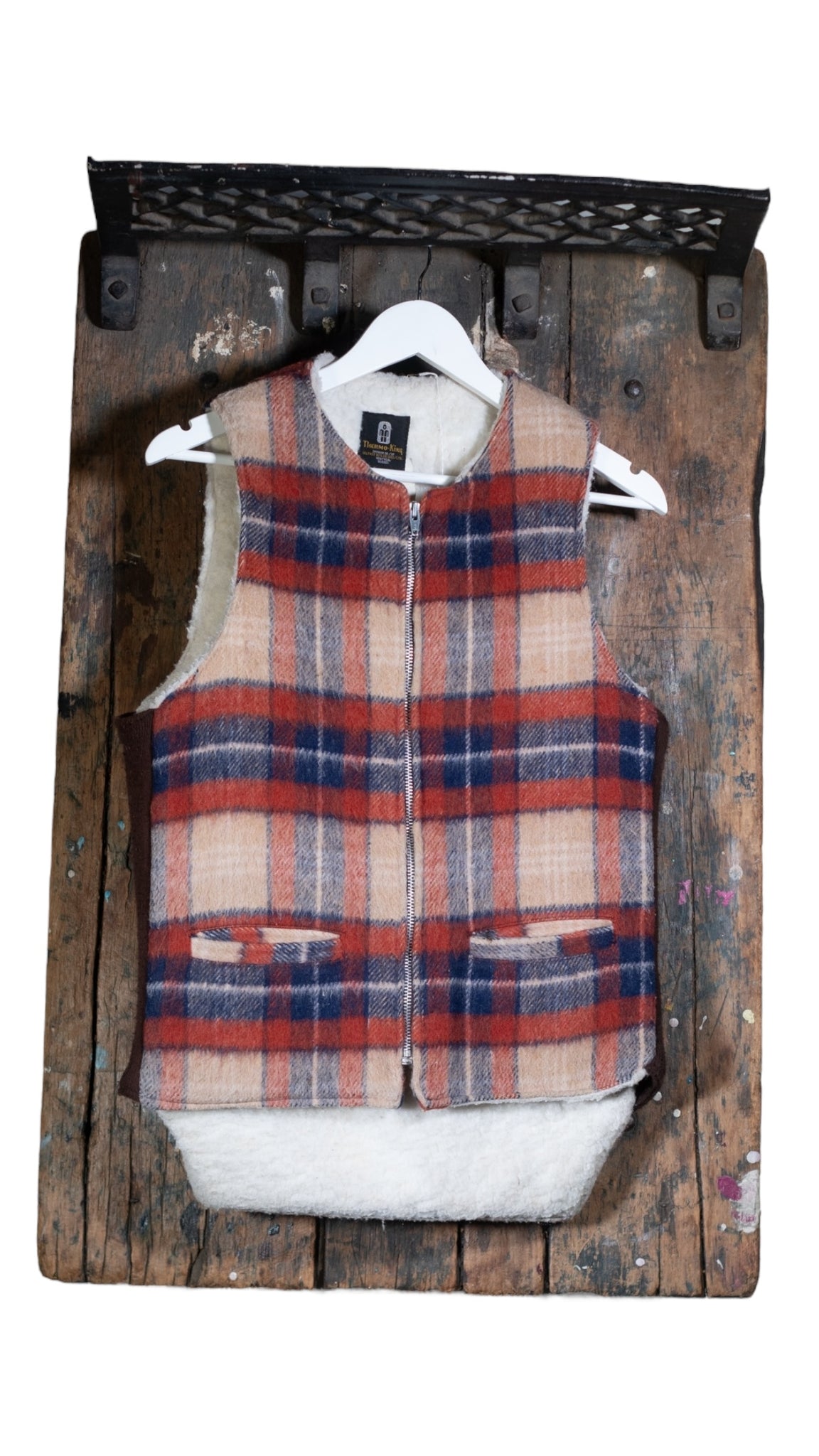 Thermo King Wool Plaid Vest Size S