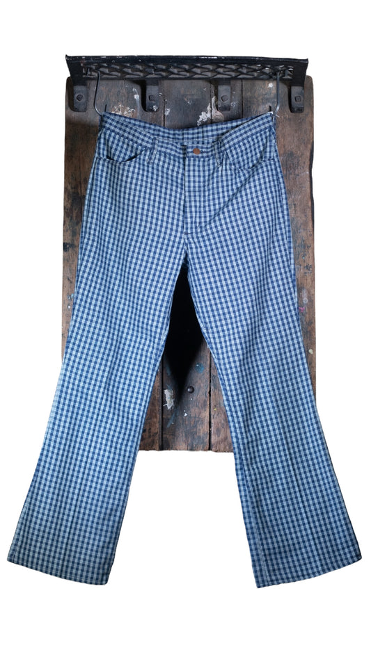 70's Wrangler Checkered Perm-Press Flares