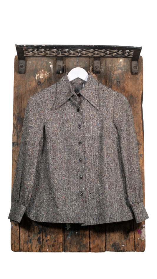 70's Multi-Coloured Speckled Button-Up